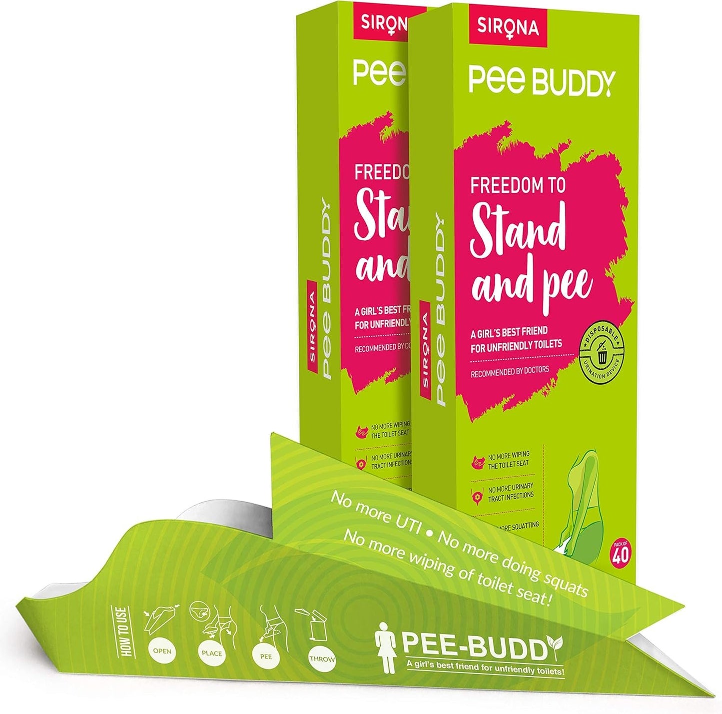 PeeBuddy 80 Funnels Portable Female Urination Device | Recyclable Disposable Urinal Funnel | Travel, Camping, Hiking and Outdoor Activities | Discreet and Compact Stand and Pee Funnel for Women, Girls