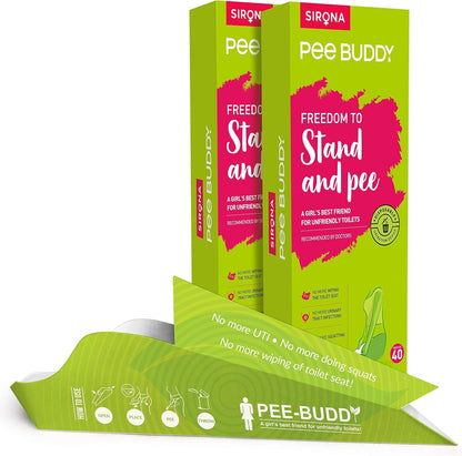 PeeBuddy 80 Funnels Portable Female Urination Device | Recyclable Disposable Urinal Funnel | Travel, Camping, Hiking and Outdoor Activities | Discreet and Compact Stand and Pee Funnel for Women, Girls