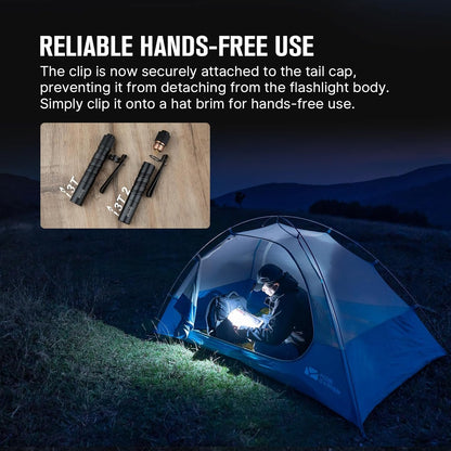 OLIGHT I3T 2 EOS 200 Lumens Mini Flashlight, Small Pocket EDC Flashlight with AAA or Rechargeable Battery, Dual-Output Slim Tail Switch Light for Camping and Hiking(Black)