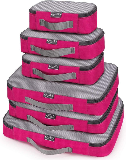 G4Free 3/6/7pcs Packing Cubes Suitcase Organizer Bag Folding Clothes Bag Shoe Storage Cubes Packing Cubes for Clothing Luggage Travel Set