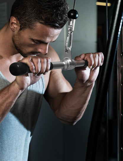 POWER GUIDANCE Triceps Pull Down Attachment, Cable Machine Accessories for Home Gym, LAT Pull Down Attachments - Triceps Rope, LAT Pull Down Bar