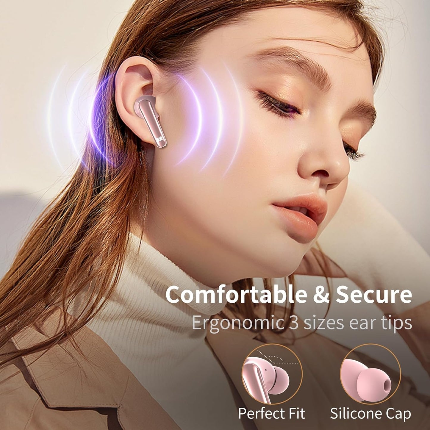 Monster N-Lite 203 AirLinks Wireless Earbuds, Bluetooth 5.3 Headphones HiFi Stereo, 30H Playtime, Type-C Charging, HD Clear Call, Touch Control, IPX6 Waterproof in-Ear Earbuds
