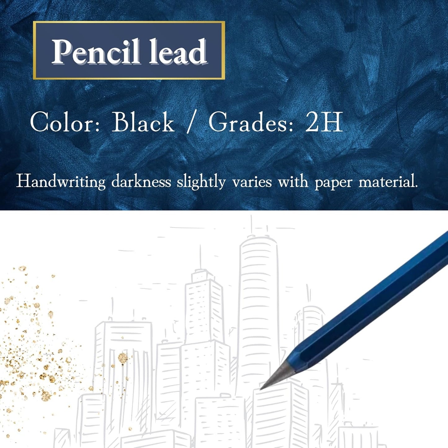 SUN-STAR Stationery S4482662 Metal Pencil, Metacil, Metallic Blue, Pencil Lead Color: Black F #2 1/2 (with Authentic Hologram Sticker United States Only)