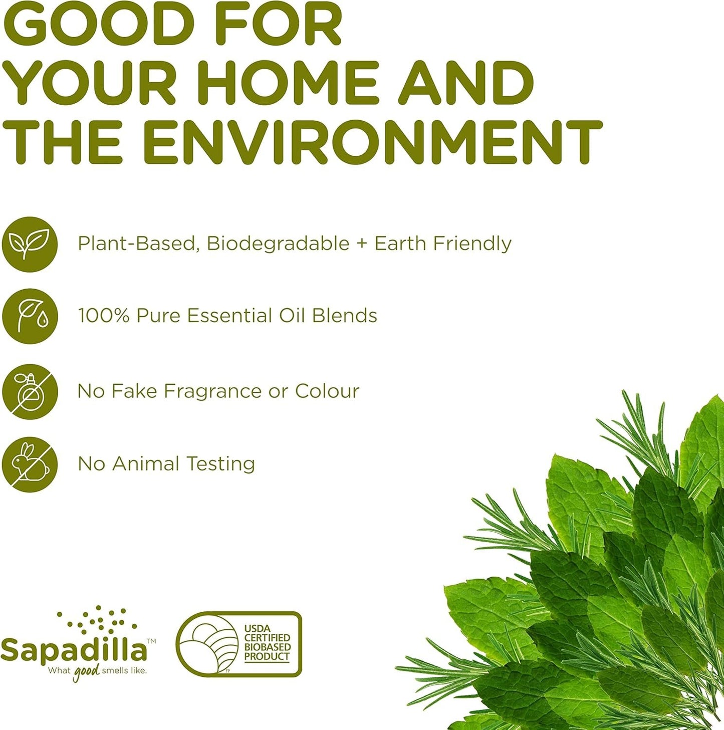 Sapadilla Multi-Surface Countertop Spray - Rosemary + Peppermint - Made with 100% Pure Essential Oil Blends, Multi-Purpose Household Cleaner, Aromatic, Plant Based, Biodegradable, 16 Ounce (Pack of 1)