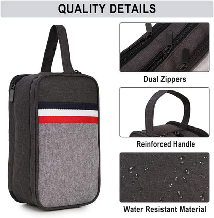 Mens Toiletry Bag,RAVUO Water Resistant Travel Toiletry Organizer Dopp Kit Shaving Bag for Toiletries Accessories (Black)