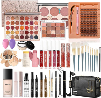 Ruicen Women's Make-Up Set, Complete Make Up Kit for Women and Teenagers with Eyeshadow Palette 55 Colours and Other Accessories, Make Up Set Ideal for Beginners