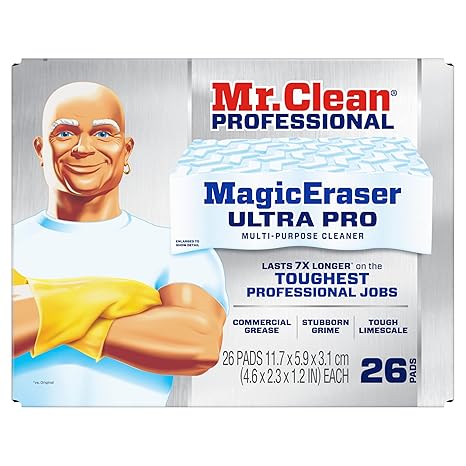 Mr. Clean Professional Magic Eraser Ultra Pro, Multi-Purpose Cleaner, 26 Count, Cleaning Sponge, Commercial Cleaning Supply, Commercial Grease Cleaner.