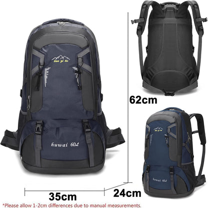 Mxaeyar 60L Hiking Backpack,Waterproof Travel Backpack,Lightweight Camping Rucksack with Machine Washable Design,Unisex Trekking Bag for Outdoor Adventures, Cycling, Daily Use