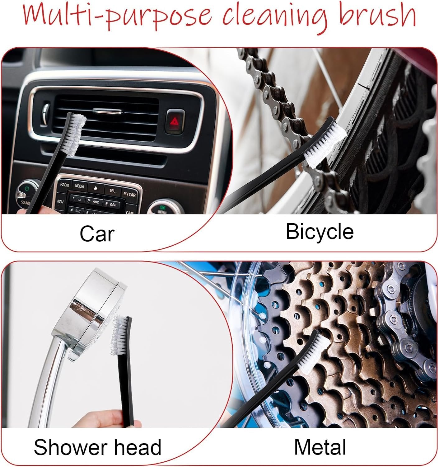 6 PCS Double-Ended Cleaning Brushes Set, Nylon Bristles Small Detailing Crevice Brush Mini Stiff Bristles Brushes for Detailed Cleaning of Jewelry, Cars, Kitchen, Small Spacesnt