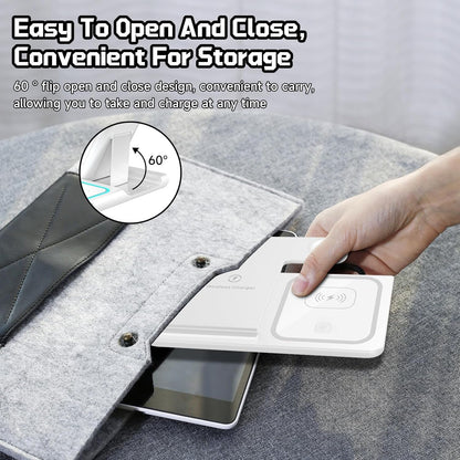 Naxifly Wireless Charging Station,15W Fast Wireless 3 in 1 Charging Station,Universal for Android and iPhones Wireless Charger for iPhone 16/15/14/13/12 Pro & Max Series,AirPods,Apple Watch (White)