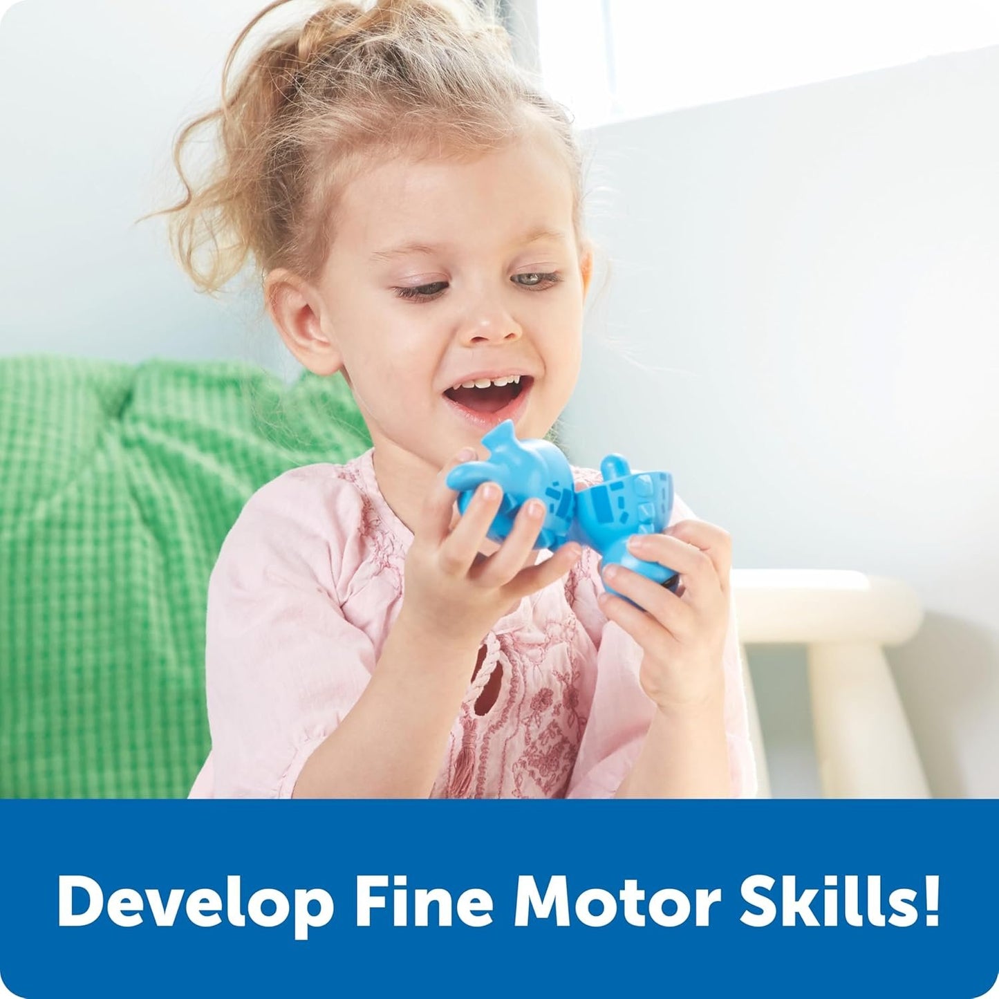 Learning Resources Snap-n-Learn Matching Dinos - 18 Pieces, Ages 18+ months Toddler Fine Motor Toys, Counting & Sorting Toy, Shape Sorting, Dinosaurs Toys, Sensory Bin Toys