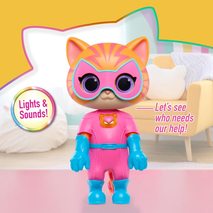 Just Play Disney Junior SuperKitties Cat-Tastic Transforming Ginny, Kids Toys for Ages 3 Up by