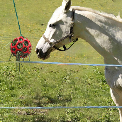 Besimple 2 Pack Horse Treat Ball Hay Feeder Toy, Goat Feeder Ball Hanging Feeding Toy for Horse Goat Sheep Relieve Stress(Red)
