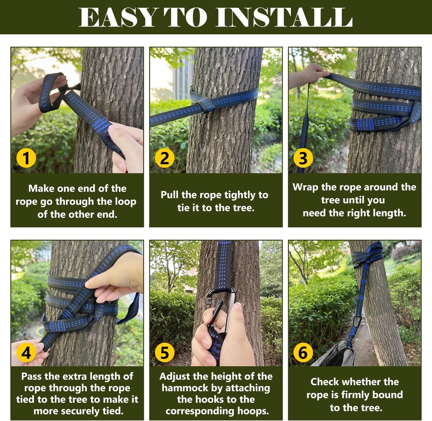 Single Double Camping Hammock with Tree Straps, 660lbs Portable Nylon Hammock for Outdoors, Camping, Backpacking, Beach, Travel,Garden and Courtyard