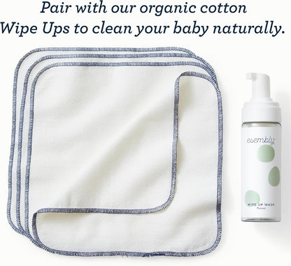 Esembly Wipe Up Wash Refill, Organic No-Rinse Foaming Wipes Solution, Natural Baby Wipe Solution for Reusable Wipes, Concentrate Refill Only, 8oz Bottle