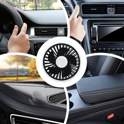 Portable Fan For Car - USB Car Air Outlet Fan - 15V Long-lasting Ventilation Device For Truck RV Vehicle Camping Travel