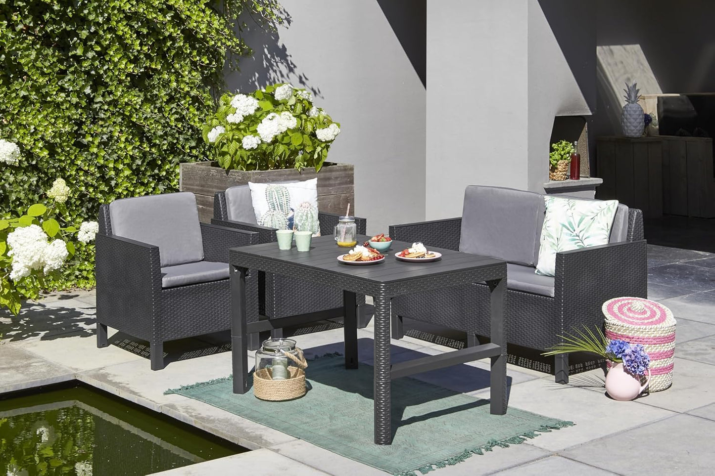 Keter Lyon Adjustable Table, 116 cm x 71.5 cm x 66 cm Size, Graphite