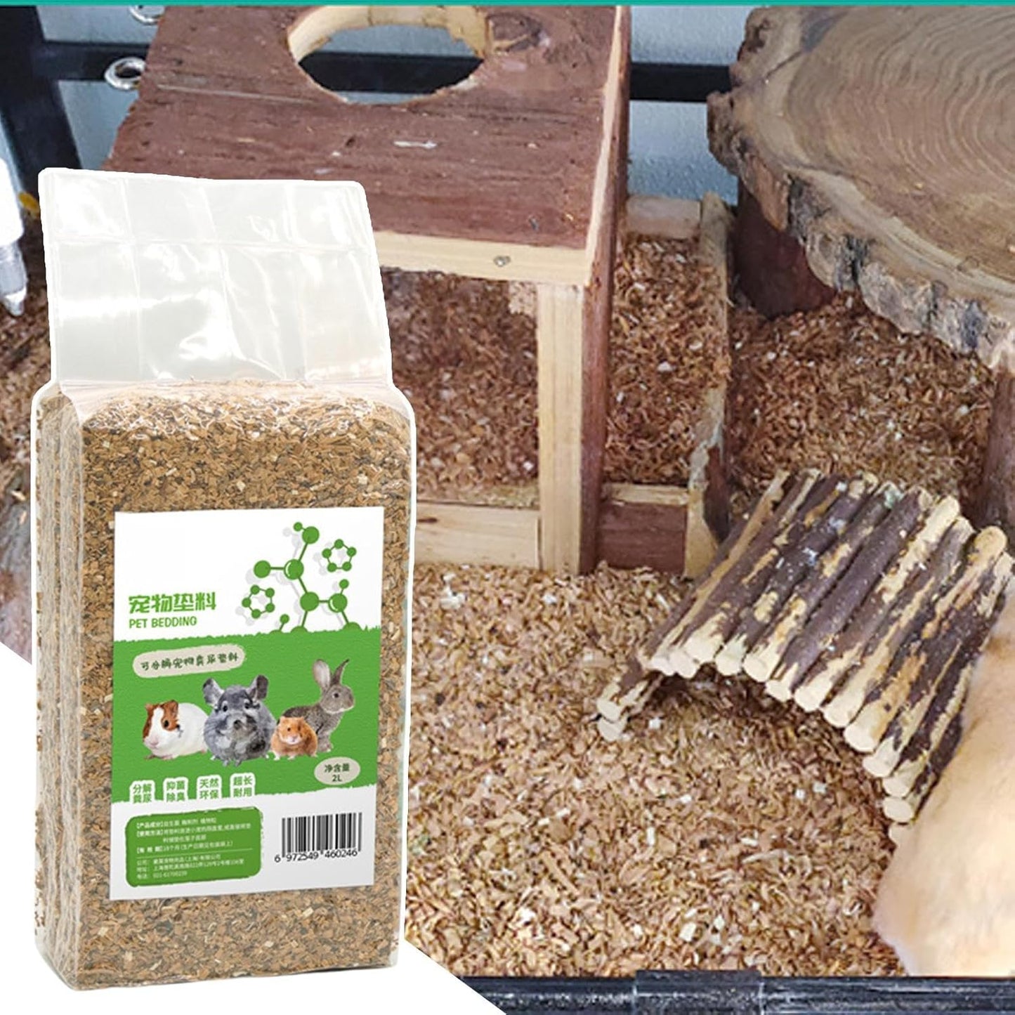 Hamster Sand, Natural Odor Control Gerbil Bedding, No Dust Terrarium Substrate, 5.91x9.84 Inches, Ideal for Small Pet Habitats and Clean Comfortable Living Spaces