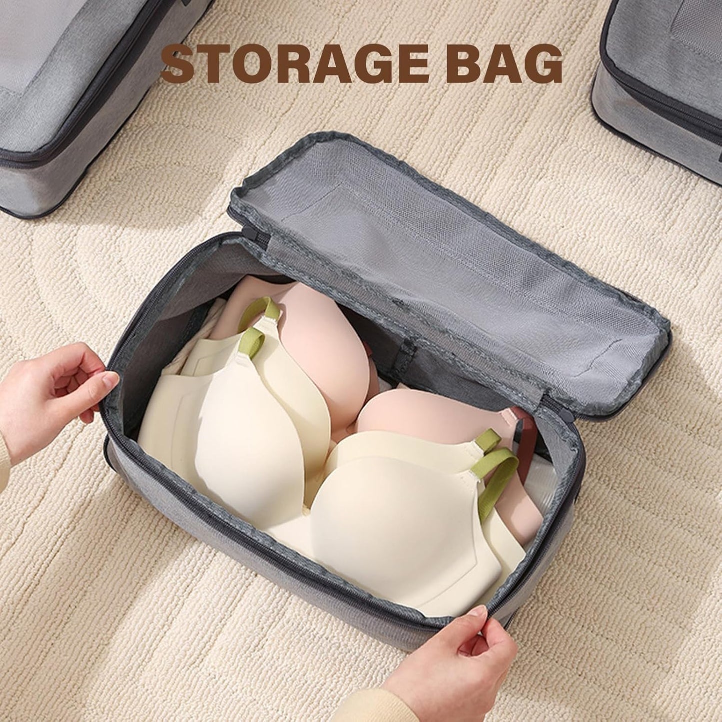 Mumuve 6pcs Travel Packing Cube Set Space Saver Storage Organizer for Efficient Packing Space Saving Storage