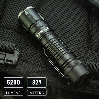 Tactical Flashlight Rechargeable Flashlights High Lumens - Sofirn SC33 Super Bright Flashlight 5200 Lumens, Powerful Flashlight High Powered, Waterproof LED Flashlights for Home Camping Dog Walking