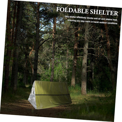 Happyyami 4pcs Survival Blanket Tent Windproof Emergency Tarp Warm Camping Accessory