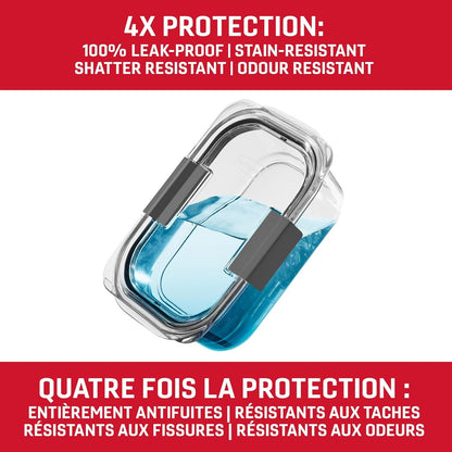 Rubbermaid 44-Piece Brilliance Food Storage Containers with Lids for Lunch, Meal Prep and Leftovers, Dishwasher Safe, Leak-Proof & BPA-Free