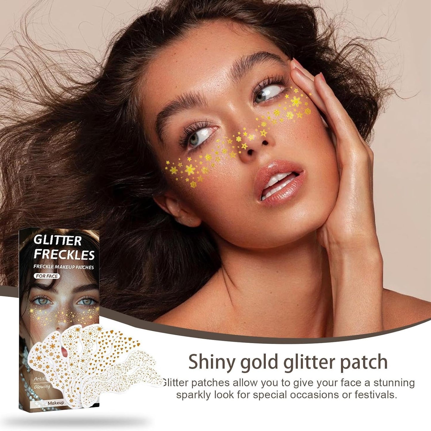 Face Glitter Stickers - Waterproof Face Jewels for Makeup, Freckles Decorations, Temporary Stickers for Concerts, Festivals, and Special Occasions, Easy-to-Apply Festival Makeup Accessories