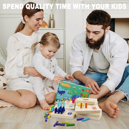 Wooden Counting Peg Board, Montessori Counting Number Peg Board, Montessori Math Toys for 3 4 5 Year Old Kids, Toddler Preschool Learning Toys, Kindergarten Homeschool Manipulatives
