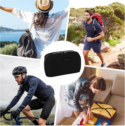 Cable Storage Bag | Charger Organizer Travel Case | Shock Absorbing Lined Zippered Tech Bag for Business Trips, Work, Airplanes, Portable, black, 説明を参照してください, See Description