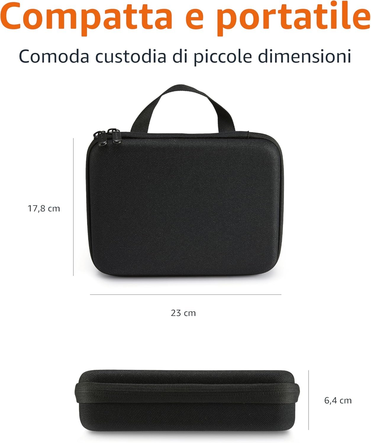 Amazon Basics Medium Protective Case for GoPro and Action Cam with Foam Inside, Portable & Lightweight, 9 x 7 x 2.5 inches, Black, Solid