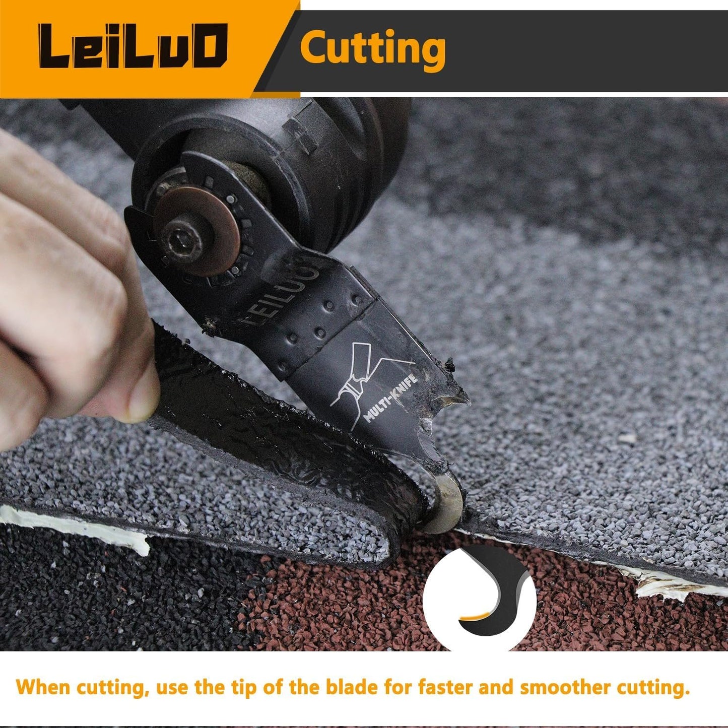 LEILUO 4 Pcs Oscillating Multi Tool Hook Knife Blade for Carpet Roof Shingles Soft Materials Universal Oscillating Tool Accessory with Storage Bag Compatible with DeWalt Dremel Milwaukee and More