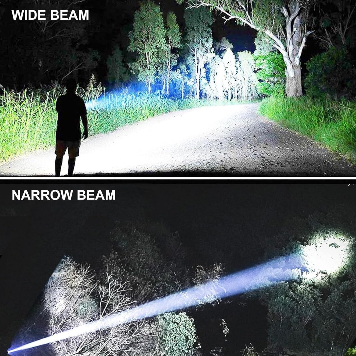 Rechargeable Flashlight 300000 Lumens, BCOTE 2 Pack Super Bright LED Flashlight Camping, Brightest High Powerful Handheld Flashlights-7 Modes with COB Light, IPX7 Waterproof Home Outdoor Flash Light