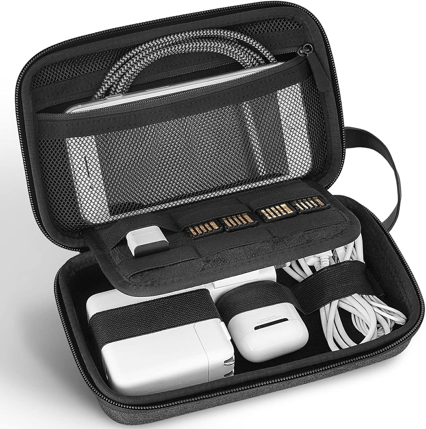 JETech Travel Accessories Organizer Case, Portable Electronic Gadget Bag for MacBook Adapter, Cable, SD Card, Charger, Mouse, Power Bank, USB Flash Drive, grey, Modern