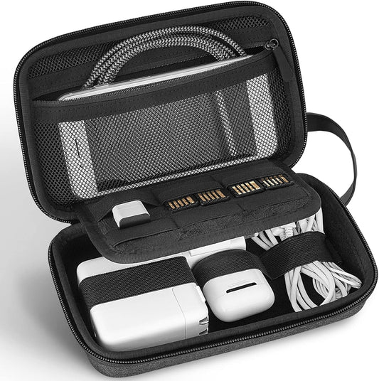 JETech Travel Accessories Organizer Case, Portable Electronic Gadget Bag for MacBook Adapter, Cable, SD Card, Charger, Mouse, Power Bank, USB Flash Drive, grey, Modern