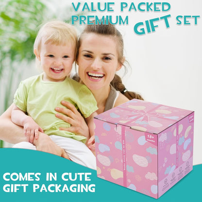 HELLOWOOD Wooden Activity Cube Baby Toys, 8-in-1 Montessori Educational Toy Set, Bead Maze Shape Sorter Abacus Xylophone Words & Clock Learning, STEM Toys for Boys Girls Toddlers Age 1 2 3