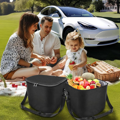 Car Frunk Cooler Organizer for Tesla Model Y 2017-2024 Insulation Cooler Bag Front Trunk Storage Organizers, Portable Waterproof Cooler Container with Adjustable Strip