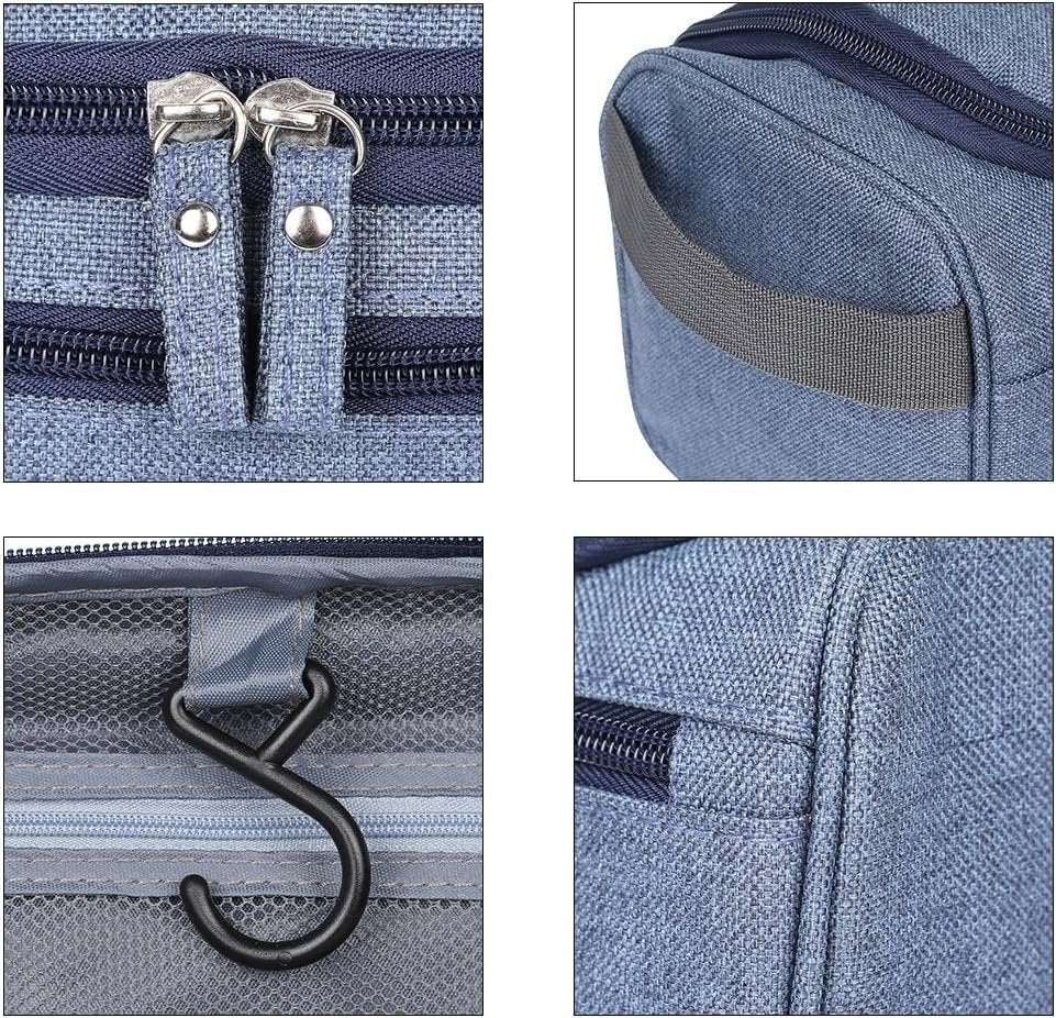 EGOGO Toiletry Bag Travel Overnight Wash Gym Shaving Bag Travel Makeup Organizer with Hanging Hook for Men and Women Ladies E528-3 (Grey)