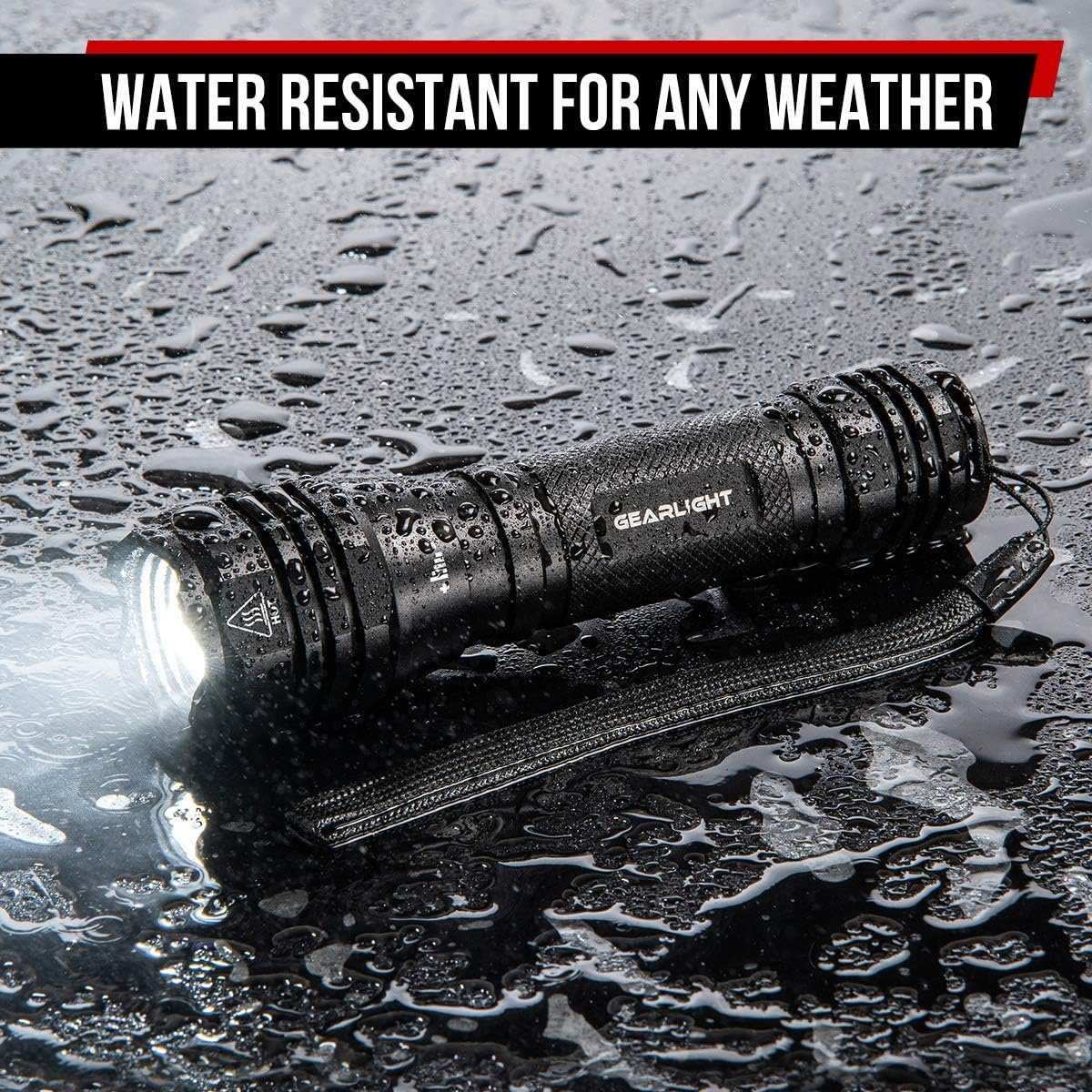 GearLight LED Flashlights S1050 [2 Pack] - Powerful High Lumens Zoomable Tactical Flashlight - Bright Small Flash Light for Camping Accessories, Emergency Gear