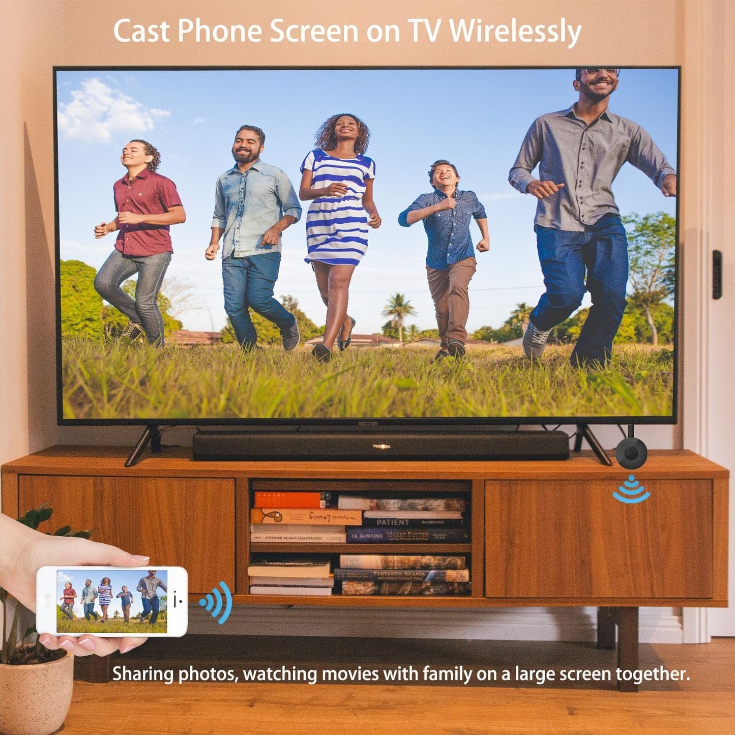 SmartSee Wireless Display Adapter, 1080P HD Screen Mirroring Dongle Media Video Streaming Receiver to HDTV Monitor Projector, Compatible with iOS/Android/Windows/Mac