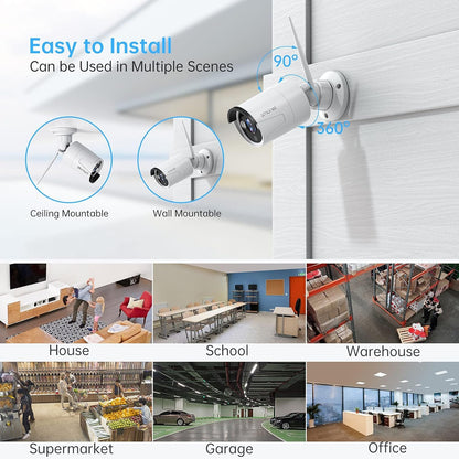 Wireless Security Camera System,SMONET 1080P 8 Channel Home Surveillance DVR Kits with 4pcs 2MP Full HD Cameras 1TB HDD Night Vision Motion Detection Free App for Indoor Outdoor 24/7 Video Recording