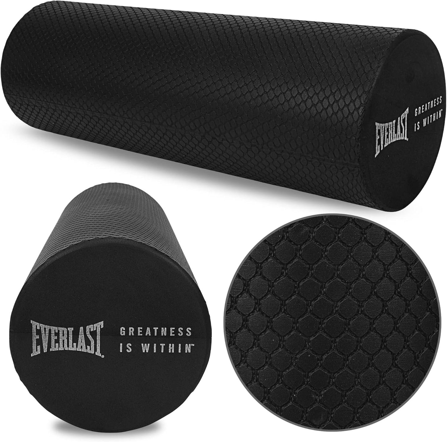 Everlast FIT 18-Inch Premium EVA Foam Roller - Enhance Posture & Relieve Muscle Tension, Ultimate Home Gym Accessory for Neck & Leg Massage, Pilates, Yoga, & Relaxation, Warm-Up & Recovery Tool