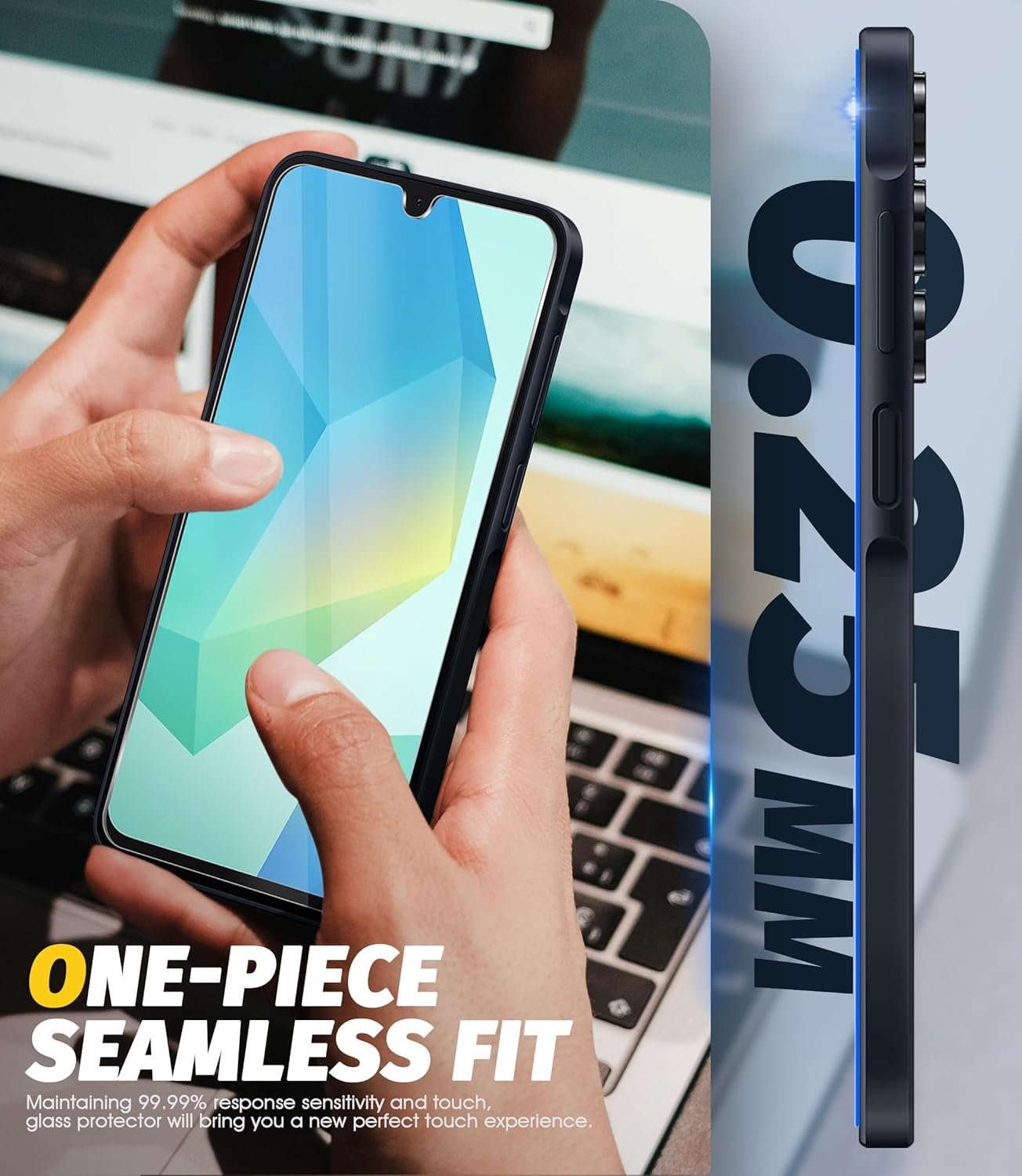 (4+4) Orzero Compatible for Samsung Galaxy A16 5G / 4G 6.7 inch, 4 Pack Front Screen Protector + 4 Pack Camera Lens Protector Tempered Glass Premium Quality High Definition Bubble-Free Anti-Scratch