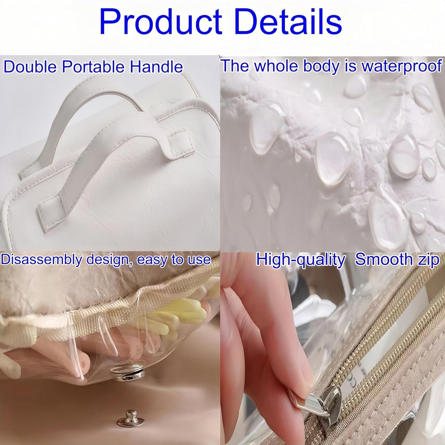 FeBohao Travel Toiletry Bag 4 Detachable Clear Multi Compartment Hanging Toiletry Bag Women Waterproof Foldable Travel Bag Wash Accessories Makeup Bag