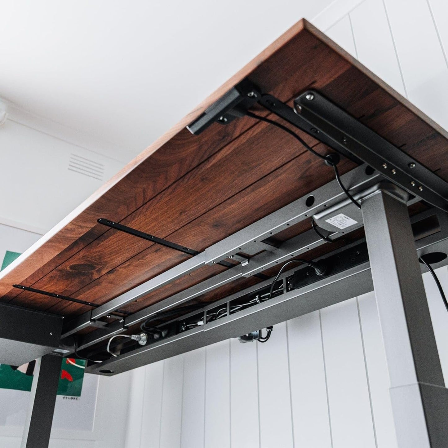 Desky Integrated Cable & Data Channel â€“ Matte Black â€“ No Plugs â€“ Under Desk Cable Tray with Clean Routing and Steel Cover â€“ Perfect for Minimalist Office or Studio Workspaces