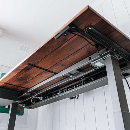Desky Integrated Cable & Data Channel â€“ Matte Black â€“ No Plugs â€“ Under Desk Cable Tray with Clean Routing and Steel Cover â€“ Perfect for Minimalist Office or Studio Workspaces