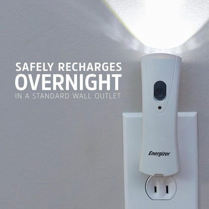 ENERGIZER Compact Rechargeable Emergency LED Flashlight, Plug-in Power Outage Light, Portable Rechargeable Power Failure Flashlights, Great for Hurricane Supplies, Survival Kits, Emergencies