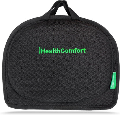 IHEALTHCOMFORT Small Travel Seat Cushion,Portable and Foldable Gel Memory Foam Cushion,Multi-Functional Supportive Firm Butt Pillow,for Long Sitting Driving Trip