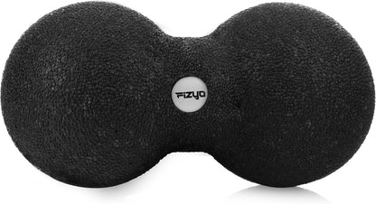 FIZYO Double EPP Massage Ball 24x12cm - Large Muscle Massager for Back, Neck, Legs and Trigger Point, Physical Therapy, Yoga, CrossFit, Pilates, Recovery and Rehabilitation (Black)