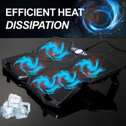 Laptop Cooling Pad - F4 Plus, Adjustable Height, 4 Quiet Fan, Red LED, Slim Lap Top Cooler, Fits 11"-17 inch Laptops, USB Powered Computer Chill Mat, Cooling Stand, Gaming Cooler