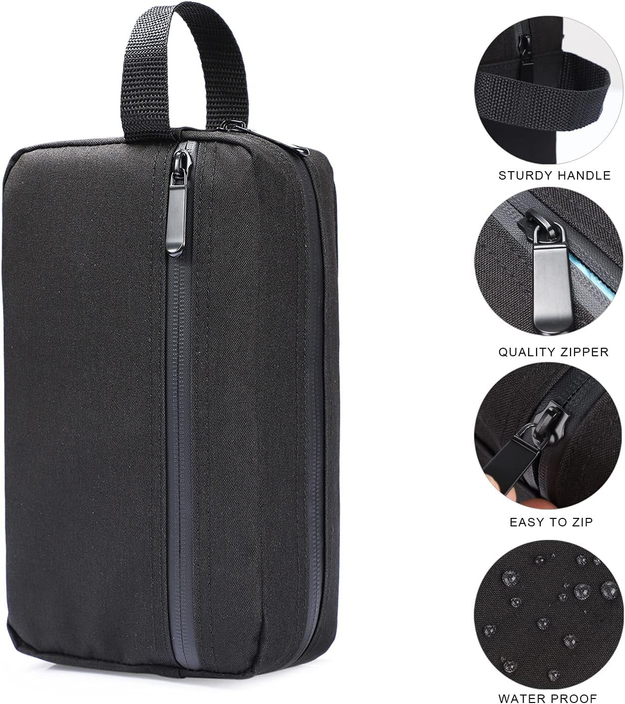 Etercycle Toiletry Bag for Men, Portable Travel Toiletry Organizer Bag,Shaving Bag for Toiletries Accessories (Black)